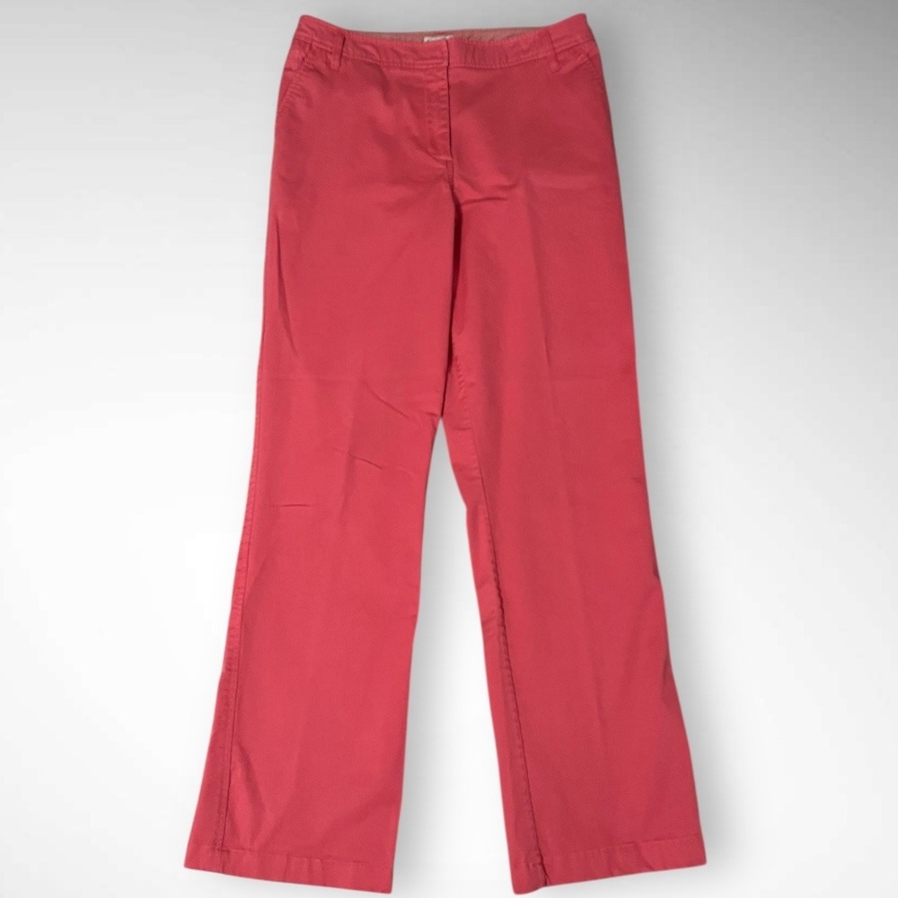 J. PETERMAN Women's Coral Cotton Stretch Straight/Wide Leg Pants Size 8 | EUC